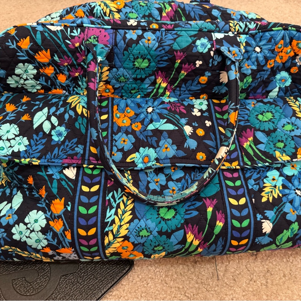 Vera Bradley Midnight Blues Large Weekender with Shoulder Adjustable Strap